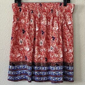 CAbi Skater Mini Skirt in Red and Blue